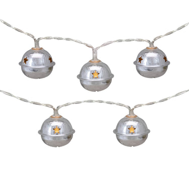 10-Count LED Silver Christmas Bells Fairy Lights, 5.5ft, Copper Wire